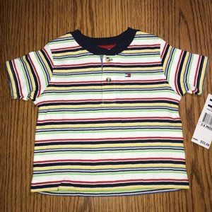 Tommy Hilfiger striped henley tee 3-6 mos NWT